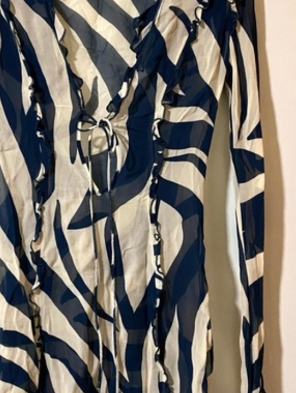 Rat & Boa Annika Zebra Print Mini Dress - Navy & Cream - Picture 6 of 6